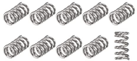 sourcing map Compression Springs (0.5x3mm OD,5mm Free Length) 10Pcs, 304 Stainless Steel Extension Spring - for Shop Home Repairs, DIY Projects, Silver Tone