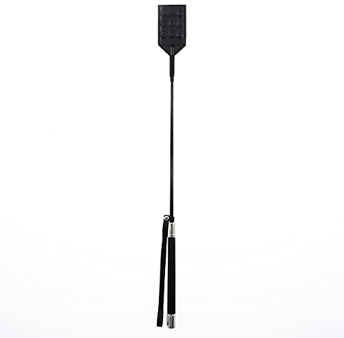 chenyesun Fouet équitation Cravache avec Poignée Cravache d'équitation en Cuir Fouet Cravache Équipement Flirt Noir Long Fouet Flogger