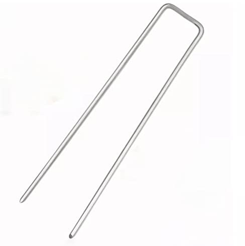 Lot de 50 agrafes de jardin paysager, agrafes de gazon de type U de 15,2 cm pour gazon artificiel, piquets antirouille pour sécuriser les clôtures, barrière contre les mauvaises herbes, extérieur