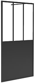 Vente-unique - Paroi de douche à l'italienne style atelier - Noir mat - 140 x 200 cm - URBANIK