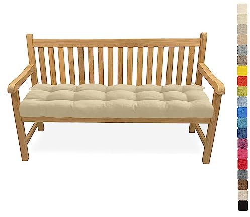 Lsjoaw Bankauflage Bankkissen 160X45X6CM Sitzauflage Sitzkissen Bank Bankpolster Sitzpolster Auflage für Gartenbank Sitzbank & Hollywoodschauke Outdoor/Indoor,Color#3 Beige