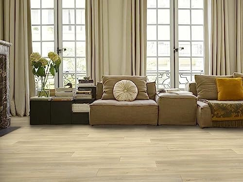 PVC Bodenbelag Vinylboden in schlichter Holz Art, hell, Zuschnitt (4m breit, 5m lang)