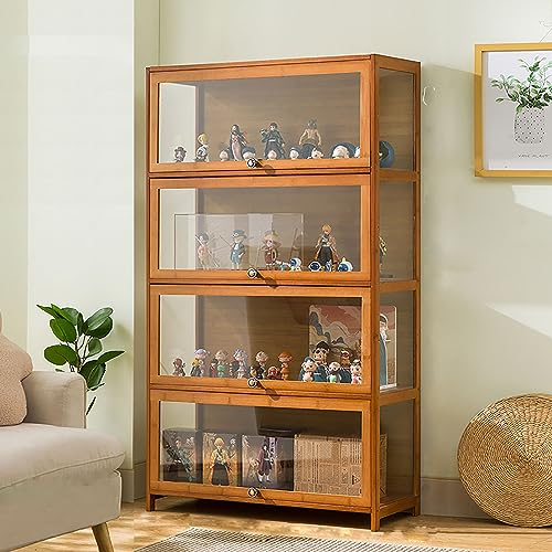 JSLJDM Vitrinenschrank Sammlervitrine Stehend Standvitrine Glasvitrine Acryl Vitrine Standvitrine Acryl Vitrine Doppeltüren Großer Kapazität Sammlervitrine Handgefertigtes Lagerregal für Waren