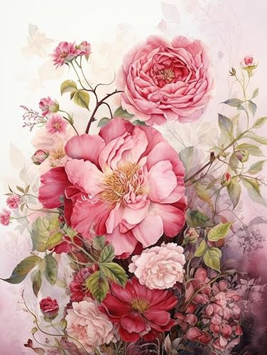 Taxpy Canvas toile peinture Motif floral rose, L, 50 x 70 cm. Peinture Street Art Peinture À L'huile Impressions Sur Toile Moderne Pop Affiche Photo Sur Le Mur