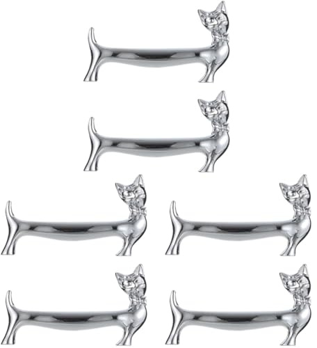 Garneck 6 Pièces Gentleman Chat étagère Range Couteaux Repose Repose- ustensile de Cuisine Couverts de Table décor Porte- créatif Bureau Animal