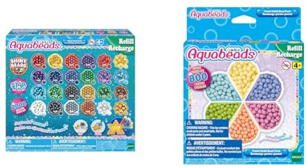 Aquabeads 31995 Perlmuttperlen Nachfüllpack & 31505 Pastell Perlen - Nachfüllset Nachfüllpack