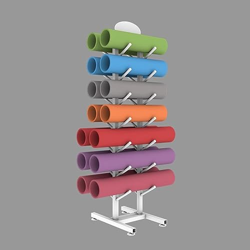 Yogamatten-Aufbewahrungsregal, Skateboard-Racks, Bodenständer, 7-lagiges Yogamatten-Aufbewahrungsregal, Metall-Präsentationsständer für Snowboard, Longboard, Surfbrett – für 14 Skateboards/Y
