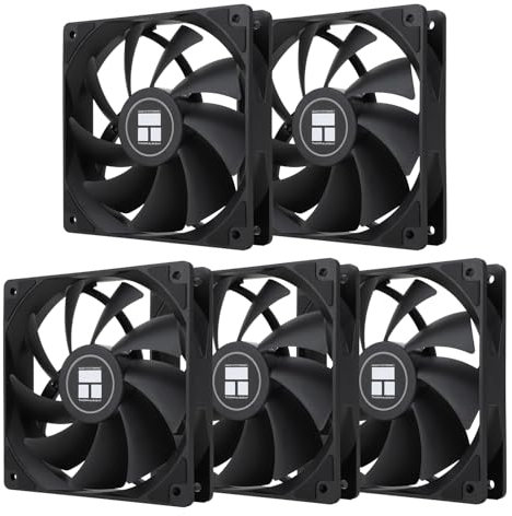 Thermalright TL-C12C X5 Ventilateur CPU, ventilateur noir, PC avec vitesse de rotation de 1550 tr/min, radiateur d’ordinateur de 120 mm, ventilateur de contrôle PWM pour radiateurs de boîtier et de