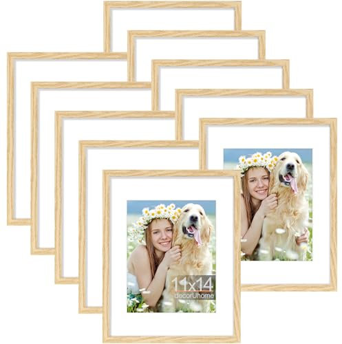 decorUhome 10 Pack 11x14 Picture Frame Collage Wall Decor with 8x10 Mat