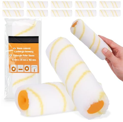 10x Rullo 15 cm Ricambio Pittura Lattice Piccole Superfici Per Facciate Vernice Murale Antischizzo Pezzi Ricambio Manuale Accessori Pittura Lacca