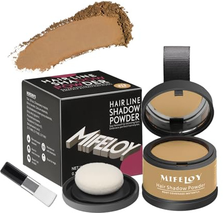 MIFELOY Root Cover Up Powder, Touch Up Hair Color for Grey, Roots Concealer for Beard Line Eyebrow, Instantly Coverage Dye for Thinning Grays Hairline, Shadow Conceals Hair Loss, Dark Blonde