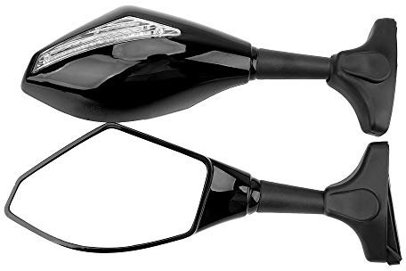 ZiYouao Motorrad Spiegel Seitenspiegel Rückspiegel Motorrad Acoccessories Motorrad Blinker Spiegel Spiegel EIN Paar drehen anindikatoren Lenkerendenspiegel(Noir)