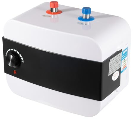 Chauffe-eau 1500 W - 6 l - Chauffe-eau sous évier de cuisine - Résistant à la pression - Chauffe-eau électrique instantané - Chauffe-eau électrique - Résistant à la pression - Blanc