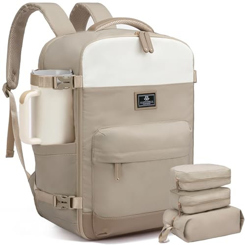 LOVEVOOK Handgepäck Rucksack Damen, Groß Reiserucksack Flugzeug, 45L Bordgepäck Kofferrucksack, Travel Backpack für 17,3 Zoll Laptop, Weekender Reise Business Cabin Bag