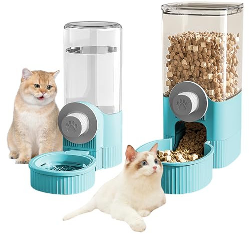 Kaninchenfutter Wasserspender - Automatischer Wasserspender 500ml, Automatischer Futterspender für Haustiere 1200ml, Hängend Haustier Wasserspender für Hamster Kaninchen Eichhörnchen Kleintiere
