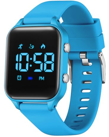 Timever Kids Digital Watches for Boys Girls, Sports Watch with Fitness Tracker, Pedometer, Alarm Clocks, Stopwatch, No App Needed Waterproof Kids Watch, Gift for Teens Student Girls Boys Ages 5-14