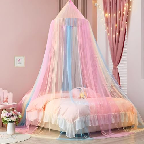 Moustiquaire Ciel de Lit Bébé, Facile à Installer, Adapté pour Lit Simple, Double, Blanc