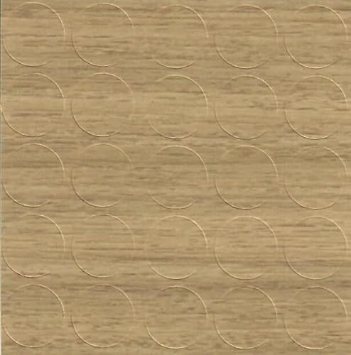 Kendal Oak Natural 14mm Self-Adhesive Furniture Screw Hole Cover Caps 25 Pcs, Acrylic, Durable, Thin, Perfect for Shelves, Camlock, Confirmates, Egger Compatible