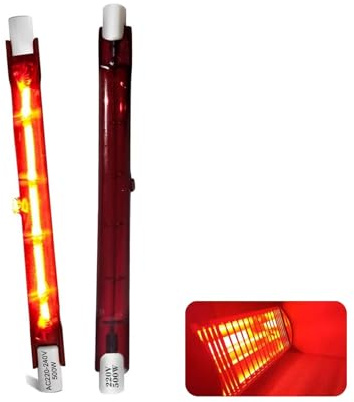 Lampadine Infrarossi 500W Dimmerabile, Lampadina Riscaldanta Infrarossi per Heatmaster U3, Lampada Alogena R7S 118mm 500LM, Nessuno Sfarfallio, Lampadine Rubino Lineare A Doppia Estremità, 2 Pezzi