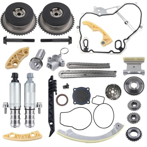 Engine Timing Chain Kit with VVT Sprockets FIT 2009-2017 Chevy Equinox Malibu Buick Regal GMC Terrain 2.2L 2.4L Ecotec, Replaces 12680750 9-4201S 24424758