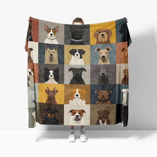 Manta para Sofa Cama de Franela Esponjoso 70x100 cm Perro de Dibujos Animados Manta Polar de Microfibre Transpirable Cálida, Multicolor Suave y Acogedora Frazada de Regalo para Mujer y Infantil
