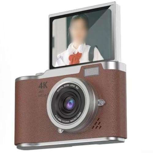 4K Retro Digital Camera, 48MP, 180° Flip Screen, 8X Zoom & Compact Design For Vlogging, Photography And Travel (White, Brown, Black)(Brown)