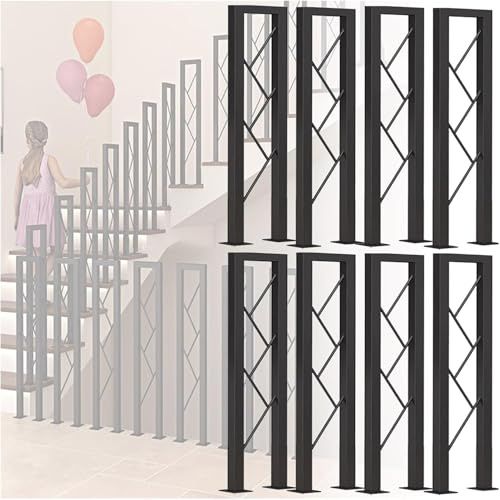 Set di corrimano per scale, ringhiera antiscivolo a forma di U per la sicurezza, design in ferro battuto per uso interno ed esterno