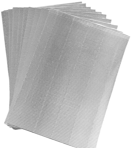 ODETOJOY 10 Stück metallisch glänzende Wellpappbögen, 21 x 30,1 cm (ähnliches A4-Format), ideal für Handwerk, DIY-Projekte und Dekoration (Silber)