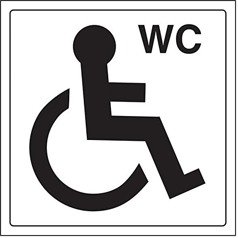 Vsafety Panneau WC handicapés, carré, (lot de 3), 200 mm x 200 mm, 3