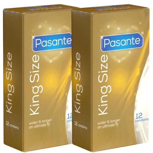 Pasante King Size, extra große XXL Kondome mit 60 mm Breite und 205 mm Länge – ideal für Männer, die mehr Platz benötigen, 2 x 12 Stück (24 Stück)