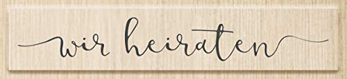 Heyda Stempel Wir heiraten 11,6x3,1cm Holz Karten stempeln