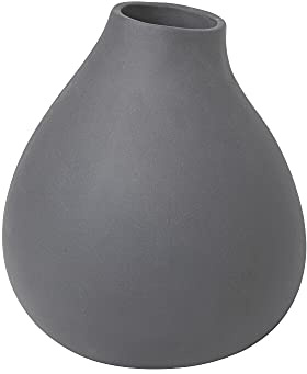 blomus Vase Nona | Porzellan | Farbe Pewter | handwerklicher Charakter