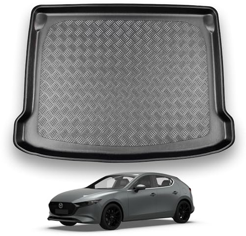 NOMAD Boot Liner Mat for Mazda 3 Hatchback 2019+ | Tailored PE Car Boot Protector Tray, Waterproof Raised Edge Trunk Mat, Easy Clean Cargo Floor Liner