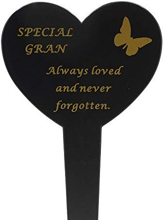 Special Gran Memorial Heart Remembrance Verse Ground Stake