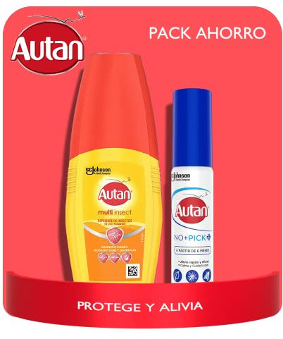 Autan Pack Protection Plus: No+Pick, Repelente Multi Insecto + Tratamiento de picaduras, Incoloro