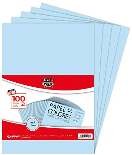 Fixo Paper 65009231 100 ark 80 g, papper, Ljusblå, A4