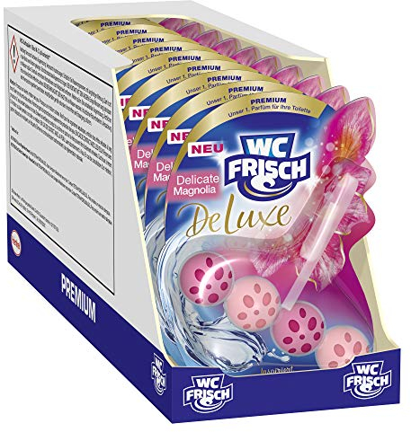 WC-Frisch DeLuxe Delicate Magnolia, WC-Reiniger und WC-Duftspüler, Parfüm für die Toilette (10 Stück (10 x 50 g))