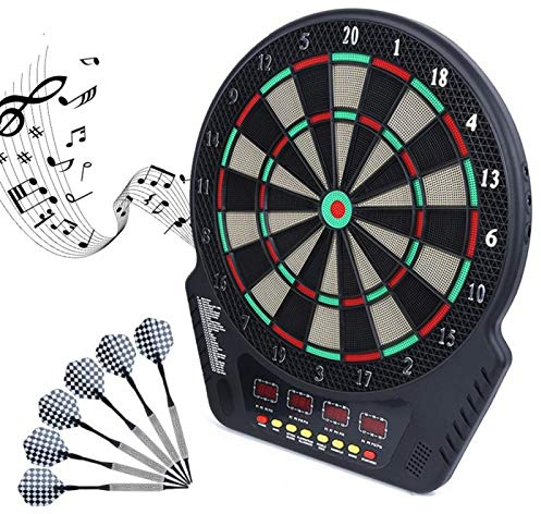 Elektronische Dartscheibe mit Sprachansage, automatischer Wertung, 4 LED-Bildschirmen, 27 Hauptspielen und 243 Nebenspielen für Office-Fitness, Spielzimmer, Bar und Familienaktivitätsraum, Unterstützu