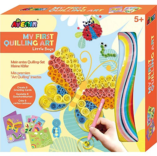 Avenir 6301744 - Set di Quilling, Motivo: Farfalla, Set Creativo per Bambini, con Carta e Strumenti