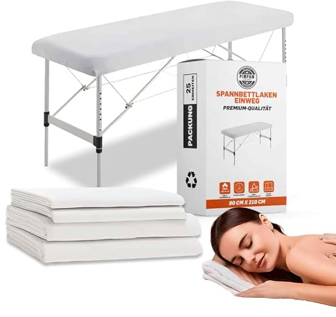 PimPam Factory - Massageliege bezug Verstellbare - 80x210 cm - 25 Stück - Hergestellt aus SMS-Material - Einweglaken Hypoallergen - Flüssigkeitsabweisend