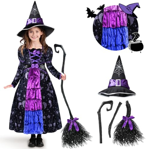 Spooktacular Creations Halloween Girl's Lila Hexe Kostüm Sterne und Mond für Vorgeben Spielen