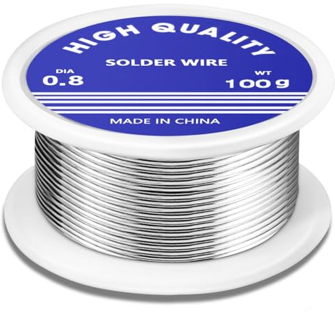 Solder Wire,0.8mm Soldering Wire Lead Free Sn99.3 Cu0.7 with Rosin Core for Electronic Electrical Soldering Components Repair and DIY. (50, Grams) Net 45g