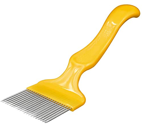 WANGCL 2 Stück Entdeckelungsgabel Edelstahl Imker ZubehöR Werkzeug Bienen Gabel mit Bienenstock Schaber - 21 Stifte Gerade Gabel