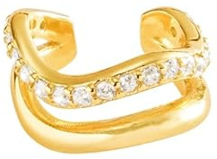 Brandlinger ® Ear Cuff Silber 925 (1 Stück). Ohrklemme geschwungen. Schmuck Damen vergoldet mit 18 Karat (Silber und Gold) für Frauen und Mädchen. Durchmesser Ear Cuff 12mm.
