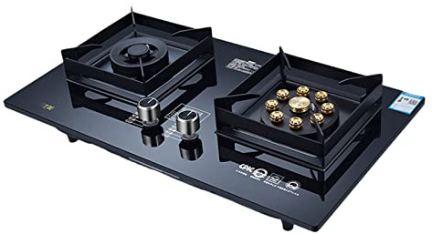Cuisinière À Gaz 2 Brûleurs 5.2KW-Big Flame Double Timing, Dispositif De Protection Contre Les Flammes Accidentelles, Adapté À La Cuisine Familiale Et Au Camping, Facile À Ranger Et À Transporter (Si