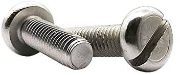 BELLAY 2/5/10/50 Stück M1.6 M2 M2.5 M3 M4 M5 M6 M8 M10 304 A2-70 Edelstahl GB67 Flachrundkopfschraube mit Schlitz (Color : 18mm, Size : 5pcs M8)