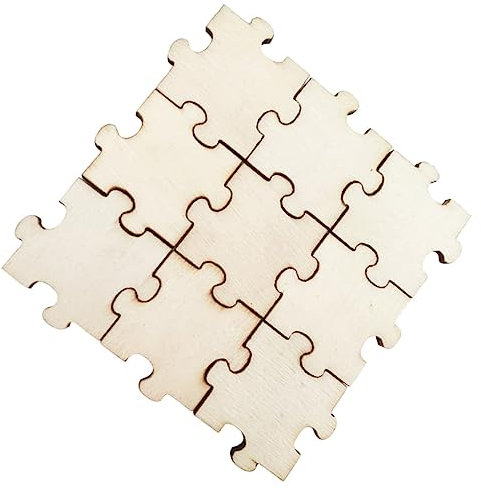 COHEALI 50 Pezzi Di Trucioli Di Puzzle in Legno Pezzi Di Legno Non Finiti Decorazioni Intaglio Artigianato Forniture