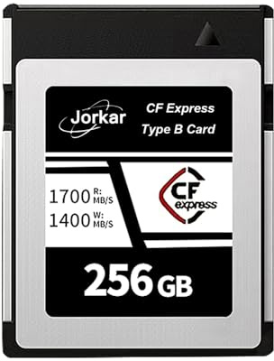 Jorkar CFexpress Caméra Carte mémoire Type B 256Go pour Caméra Nikon Z6/Z7/Z9/D6, pour Canon EOS-1DXMark III/EOS-R5, pour Panasonic S1/S1R, DJI Ronin, jusqu'à 1300MB/s RAW 8K 4K