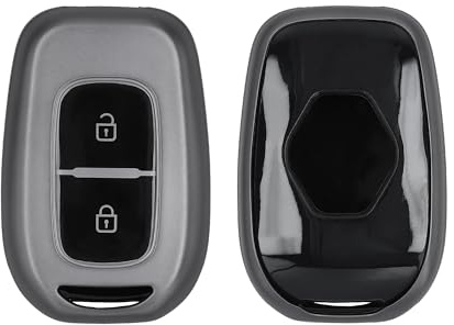 kwmobile Autoschlüssel Hülle kompatibel mit Renault Dacia 2-Tasten Funk Autoschlüssel - Schlüsselhülle Silikon Cover - Schwarz matt Schwarz