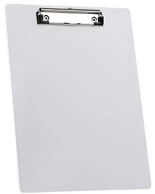 Klemmbrett 20-teilige verdickte A4-Ordner mit starkem Edelstahl-Brettclip Kunststoff-Datenorganisationsordner for Schule, Büro und Zuhause Mappe (Color : White)
